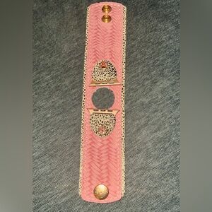Pink unbreakable Gattino cuff leather Apple Watch band